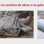 Foto vergalhões galvanizados no canteiro de obras e na galvanizadora